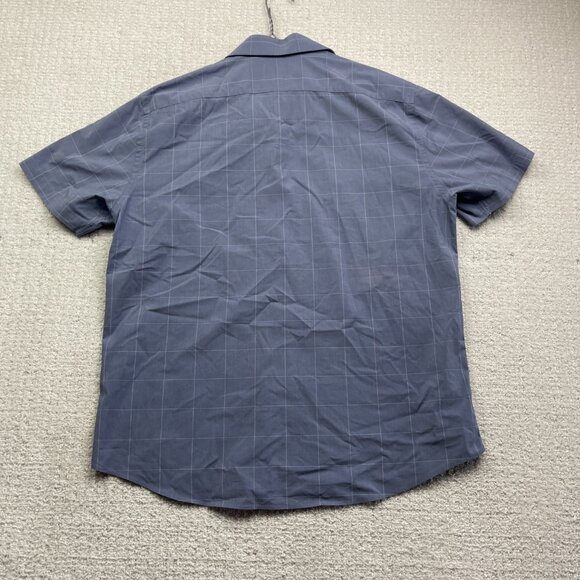 Lucky Brand Tailored Fit Blue Check Short Sleeve Button Shirt Mens Sz L 16/16.5 - Picture 16 of 16